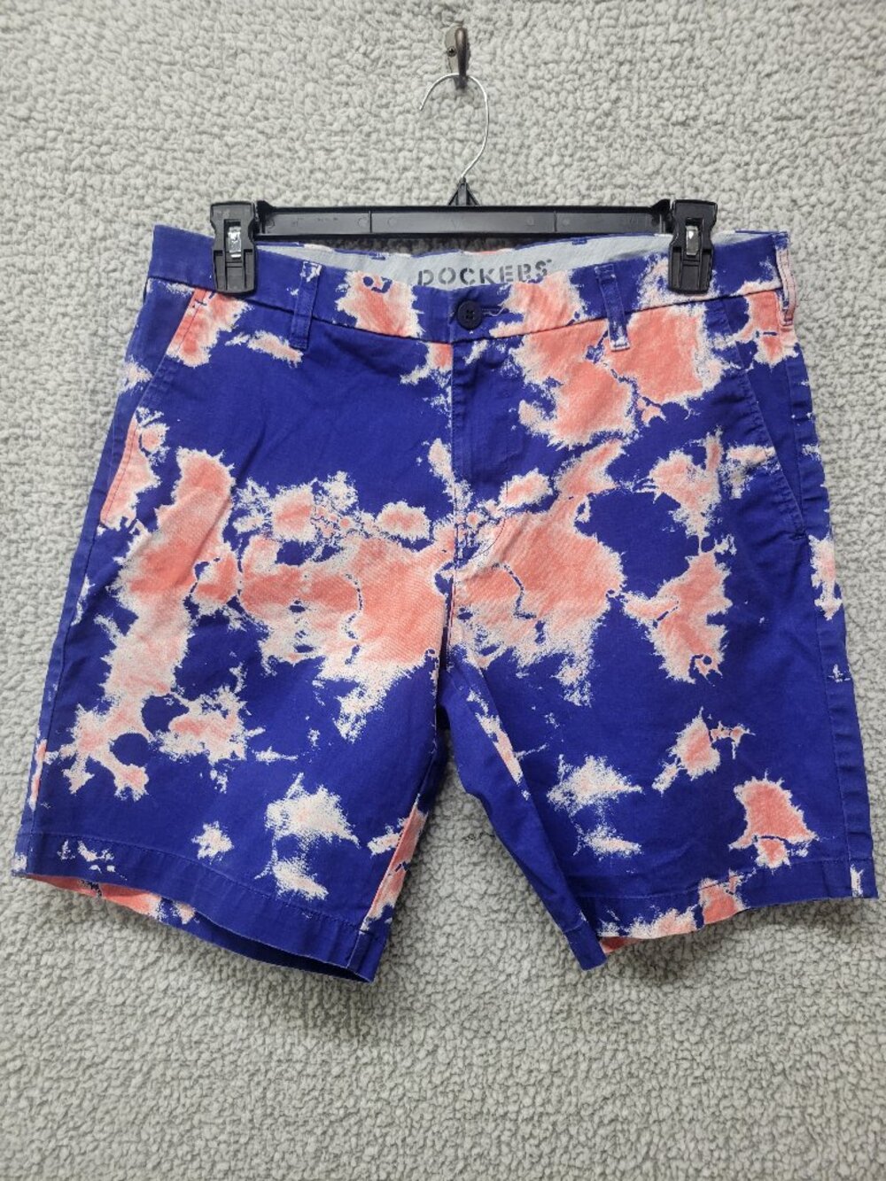 Dockers Men’s Blue & Coral Tie-Dye Chino Shorts
